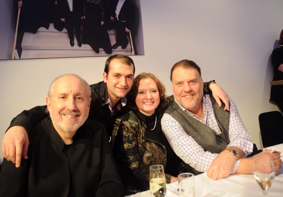Together with Neil Shicoff, Brigitte Hahn and Sir Bryn Terfel after thair performance of Tosca at the State Opera Hanover in 2015. Image